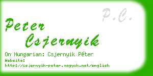 peter csjernyik business card